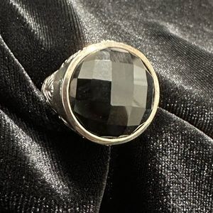 Studio BARSE Sterling Faceted Black Onyx Statement Ring